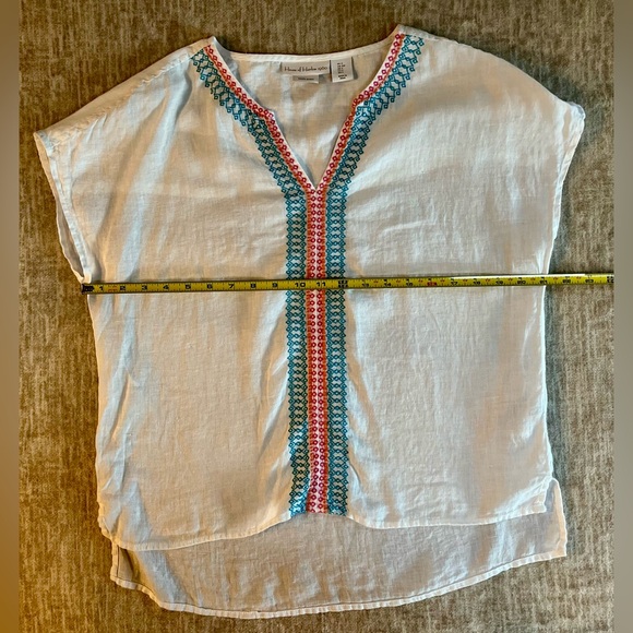 House Of Harlow 1960 Shirt Linen Embroidered Top Size S Small Blouse - Picture 7 of 7